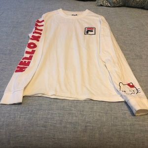 Hello Kitty FILA White Long Sleeve Ladies Top Size Medium